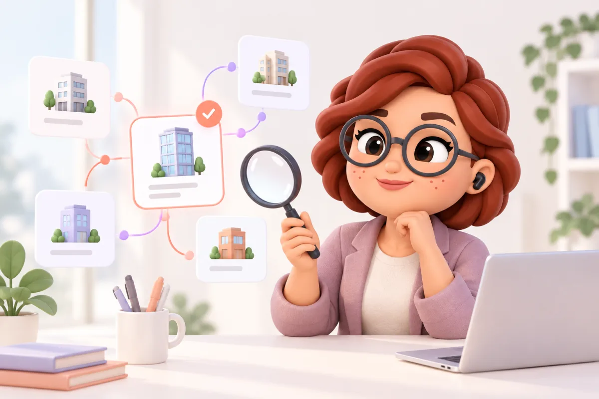 Cena ilustrativa do agente LDR trabalhando com Pesquisa quem sua empresa pode prospectar